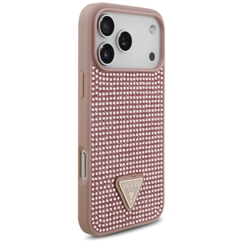 Etui Guess Rhinestone Triangle Logo do Apple iPhone 17 Pro Max różowy