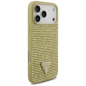 Etui Guess Rhinestone Triangle Logo do Apple iPhone 17 Pro Max złoty
