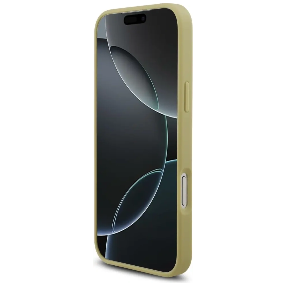 Etui Guess Rhinestone Triangle Logo do Apple iPhone 17 Pro Max złoty