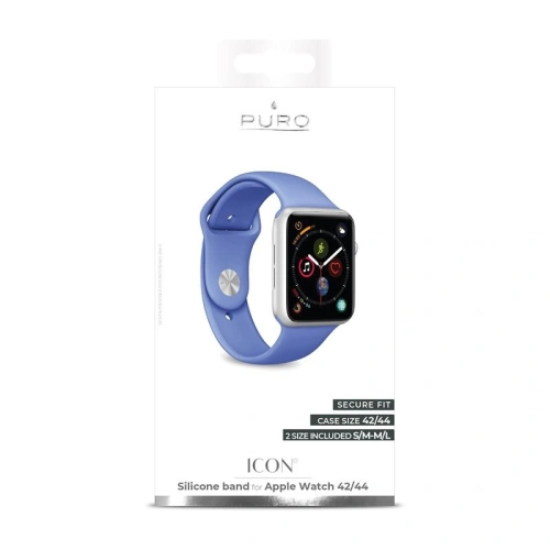 Kup Elastický pás PURO ICON Band Apple Watch 4/5/6/7/SE/8/9/Ultra 44/45/49mm (S/M & M/L) (modrý) - PUR086BLU - {ean13} - Sklep Home Screen