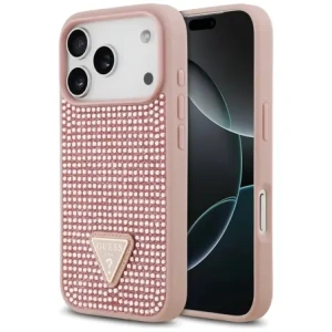 Etui Guess Rhinestone Triangle Logo do Apple iPhone 17 Pro różowy