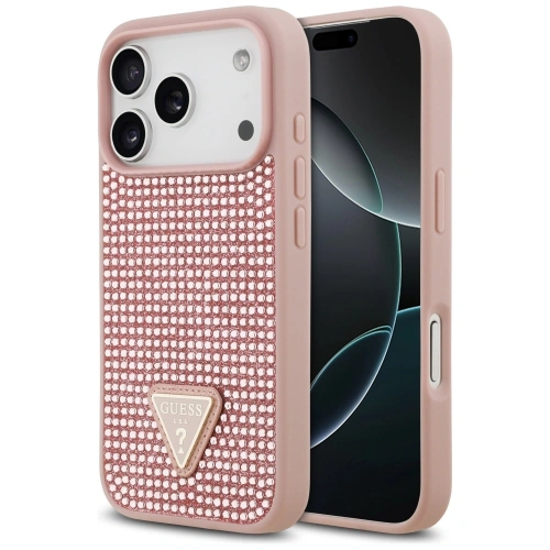 Etui Guess Rhinestone Triangle Logo do Apple iPhone 17 Pro różowy