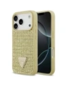 Etui Guess Rhinestone Triangle Logo do Apple iPhone 17 Pro złoty