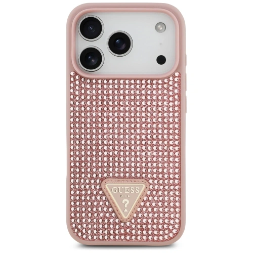 Etui Guess Rhinestone Triangle Logo do Apple iPhone 17 Pro różowy