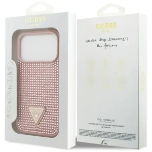 Etui Guess Rhinestone Triangle Logo do Apple iPhone 17 Pro różowy