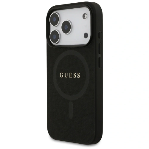 Etui Guess Saffiano Classic Logo MagSafe do Apple iPhone 17 Pro czarny