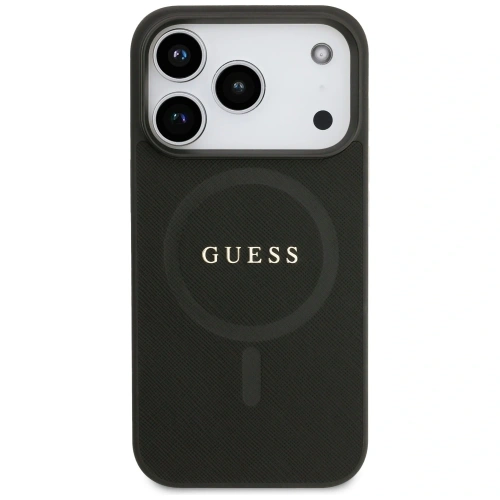 Etui Guess Saffiano Classic Logo MagSafe do Apple iPhone 17 Pro czarny