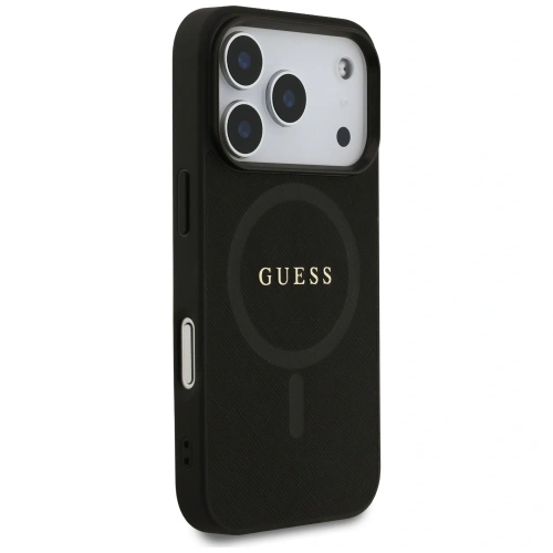 Etui Guess Saffiano Classic Logo MagSafe do Apple iPhone 17 Pro czarny