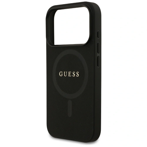 Etui Guess Saffiano Classic Logo MagSafe do Apple iPhone 17 Pro czarny