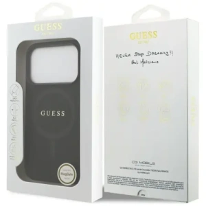 Etui Guess Saffiano Classic Logo MagSafe do Apple iPhone 17 Pro czarny