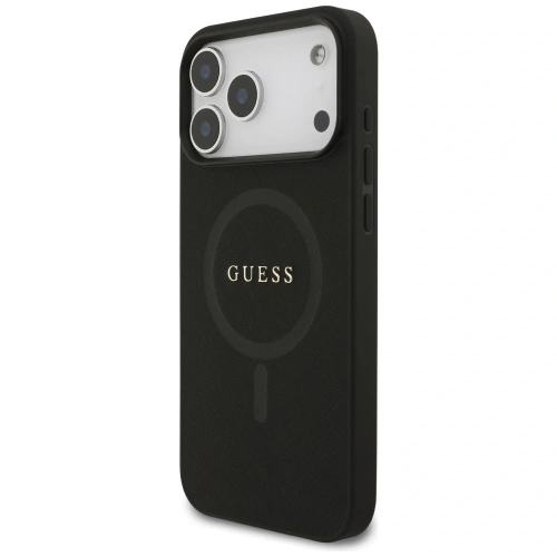 Etui Guess Saffiano Classic Logo MagSafe do Apple iPhone 17 Pro Max czarny