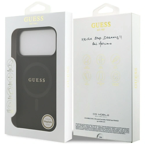 Etui Guess Saffiano Classic Logo MagSafe do Apple iPhone 17 Pro Max czarny