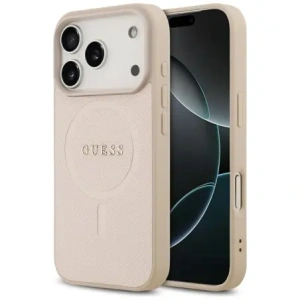 Etui Guess Saffiano Classic Logo MagSafe do Apple iPhone 17 Pro różowy