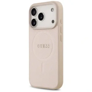 Etui Guess Saffiano Classic Logo MagSafe do Apple iPhone 17 Pro różowy