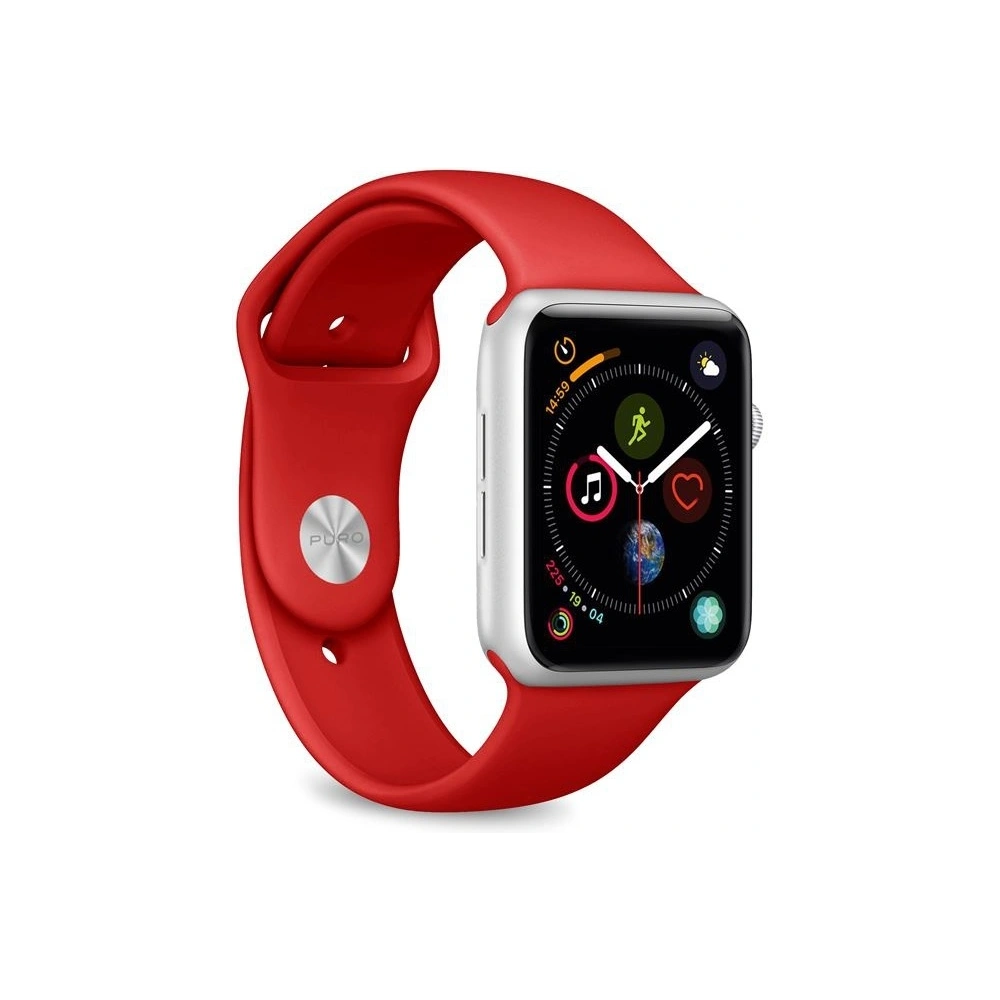 Elastyczny pasek PURO ICON Band Apple Watch 4/5/6/7/SE/8/9/Ultra 44/45/49mm (S/M & M/L) (czerwony)