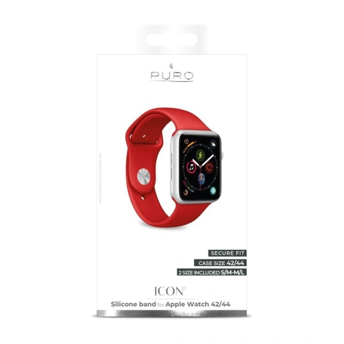 Kup Elastisches PURO ICON Band Apple Watch 4/5/6/7/SE/8/9/Ultra 44/45/49mm (S/M & M/L) (rot) - PUR087RED - {ean13} - Sklep Home Screen