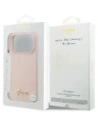 Etui Guess Silicone Script Metal Logo MagSafe do Apple iPhone 17 Pro Max różowy