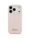 Etui Guess Silicone Script Metal Logo MagSafe do Apple iPhone 17 Pro różowy
