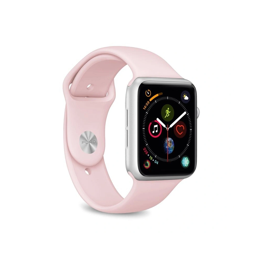 Elastyczny pasek PURO ICON Band Apple Watch 4/5/6/7/SE/8/9/Ultra 44/45/49mm (S/M & M/L) (piaskowy róż)