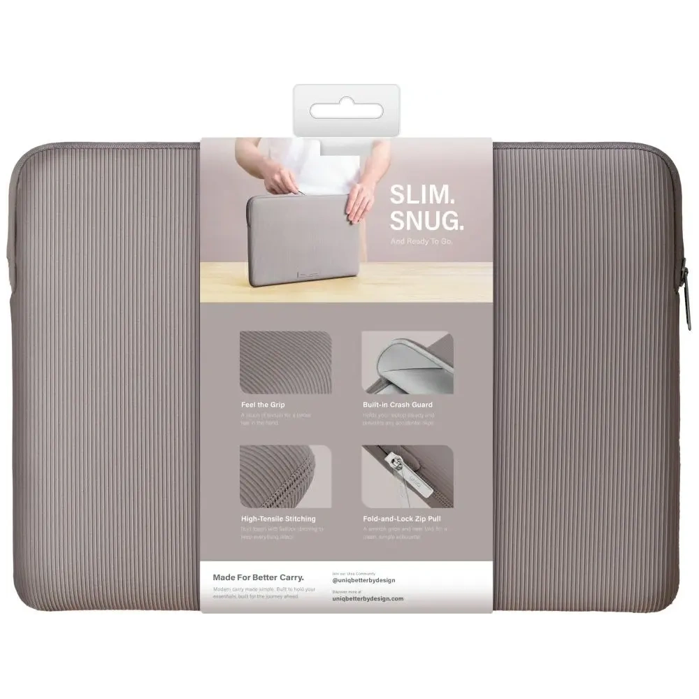 Torba na laptopa UNIQ Cyprus Ridge Edition Laptop Sleeve 16" water-resistant neoprene szary