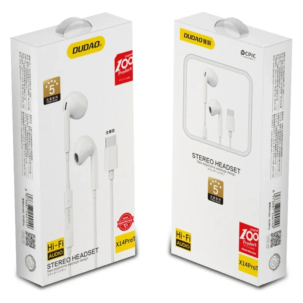 Słuchawki douszne DUDAO X14 PRO USB-C biały