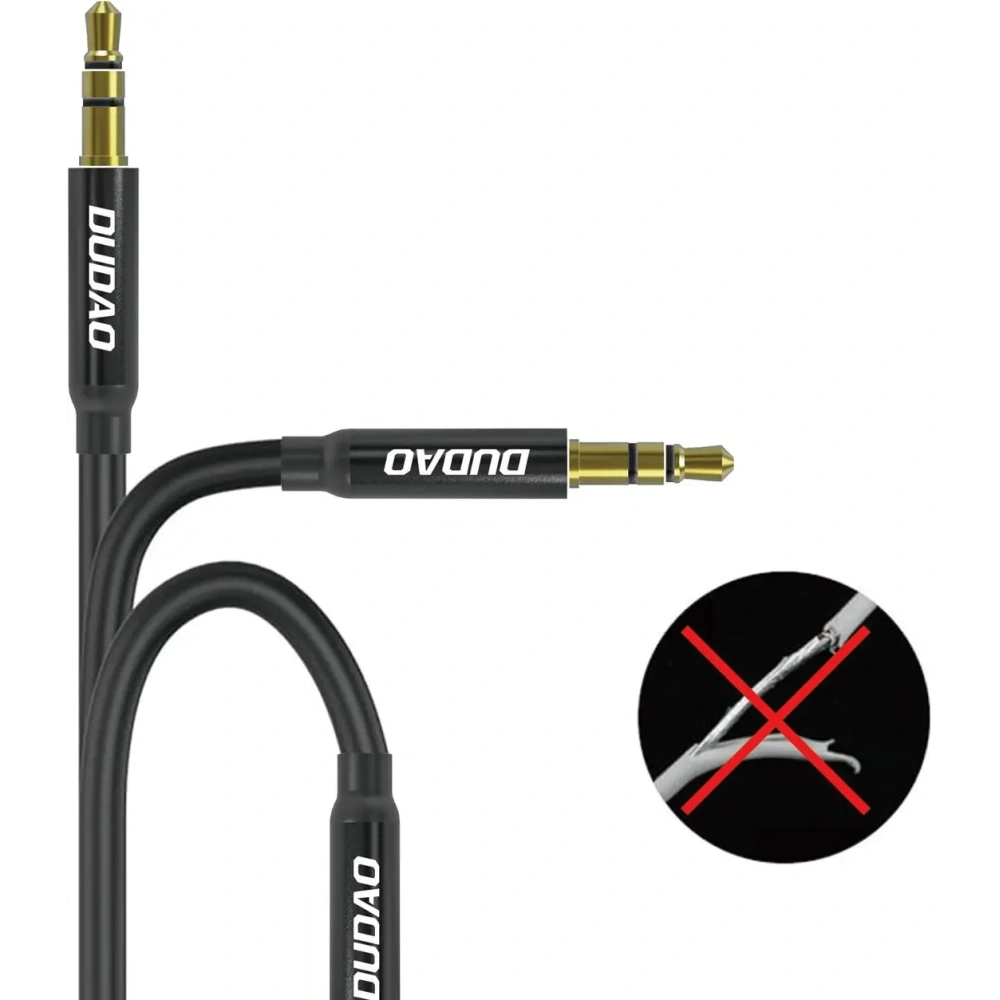 Kabel AUX DUDAO L12S mini jack 3.5mm 1m 3 polowy stereo czarny
