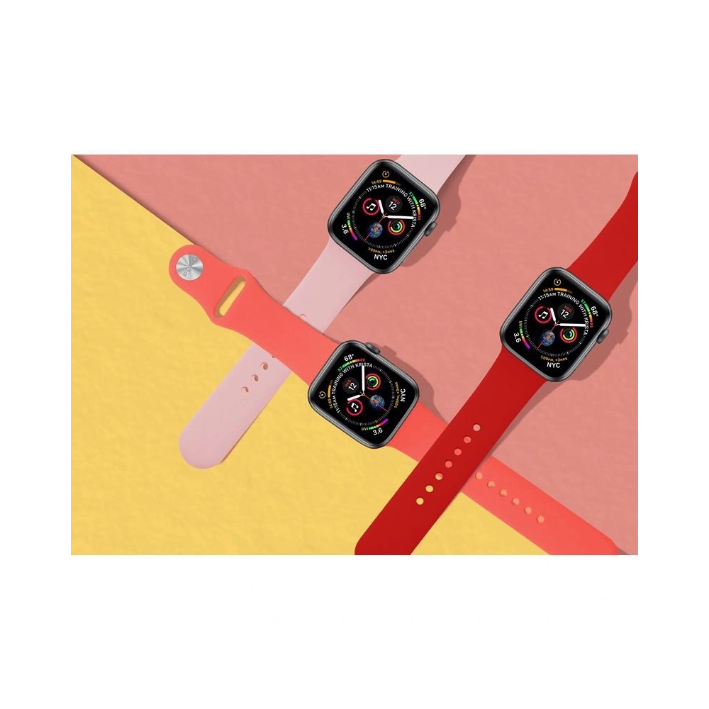 Elastyczny pasek PURO ICON Band Apple Watch 4/5/6/7/SE/8/9/Ultra 44/45/49mm (S/M & M/L) (piaskowy róż)