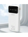 Powerbank DUDAO K6 Pro+ 20000mAh z 3 wbudowanymi kablami USB-C, micro USB, Lightning biały