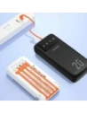 Powerbank DUDAO K6 Pro+ 20000mAh z 3 wbudowanymi kablami USB-C, micro USB, Lightning czarny