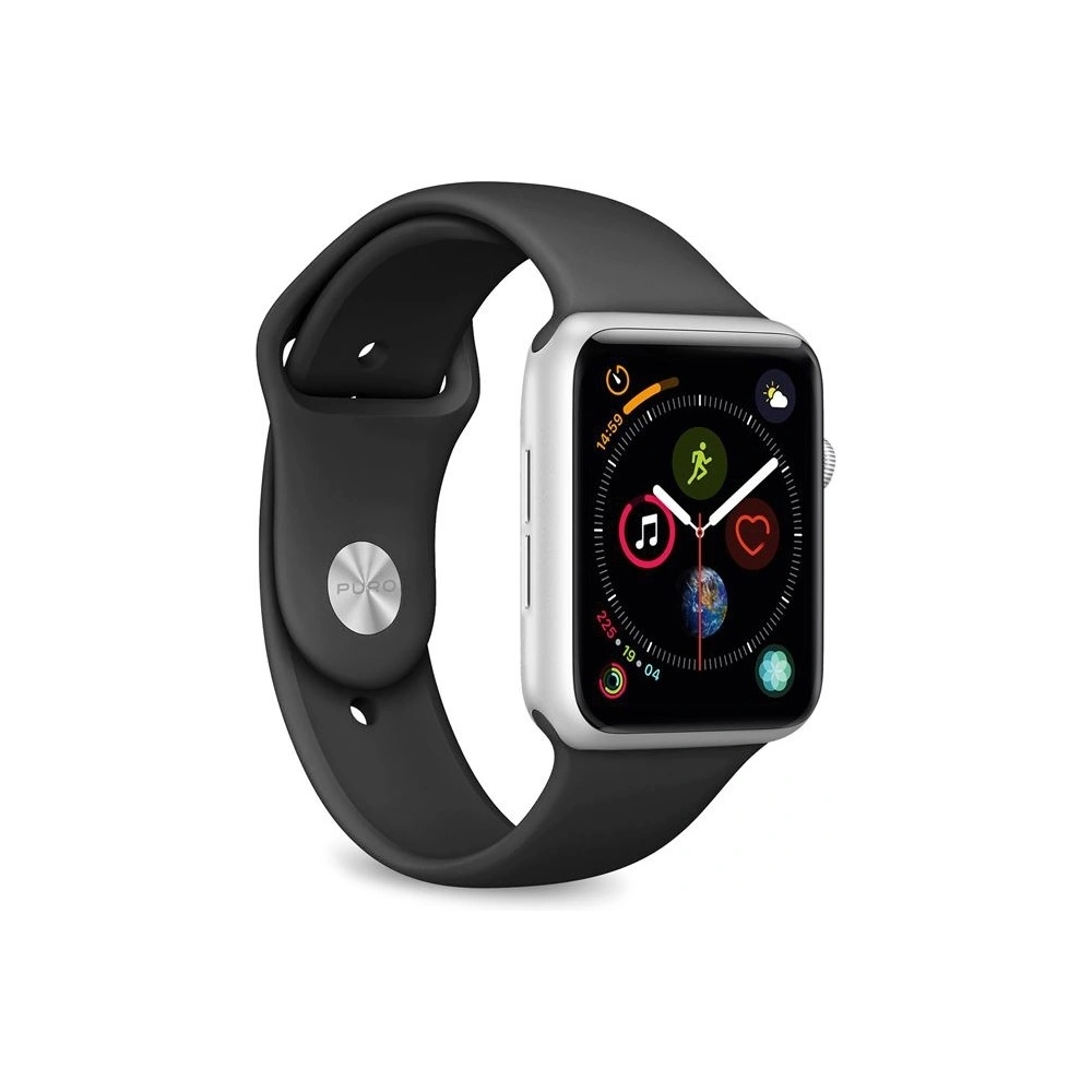 Elastyczny pasek PURO ICON Band Apple Watch 4/5/6/7/SE/8/9/Ultra 44/45/49mm (S/M & M/L) (czarny)