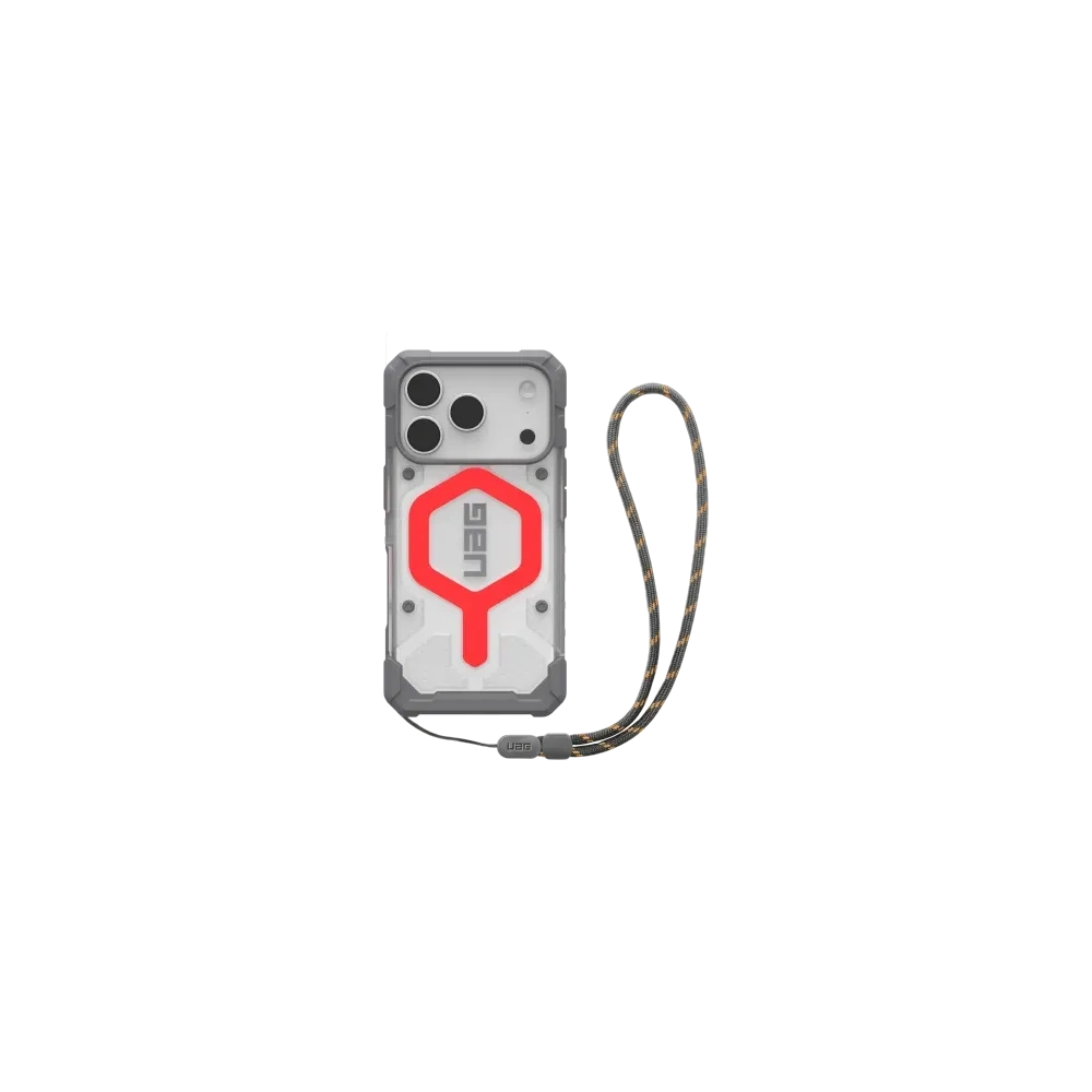 Etui UAG Urban Armor Gear Pathfinder Clear MagSafe Bundle do Apple iPhone 17 Pro MagSafe + smycz na nadgarstek (active lava)