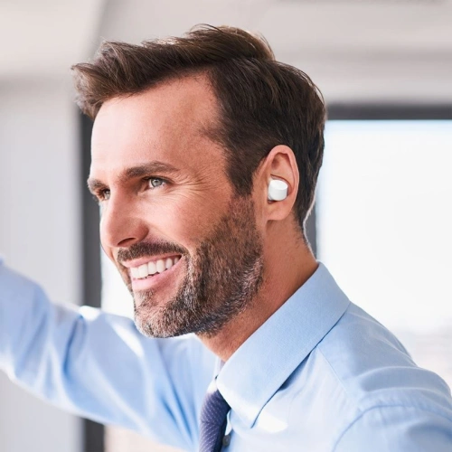 Kup Căști wireless PURO TWINS TWS Bluetooth 5.0 cu carcasă de încărcare, impermeabilitate IPX6 (Alb) - PUR094WHT - {ean13} - Sklep Home Screen