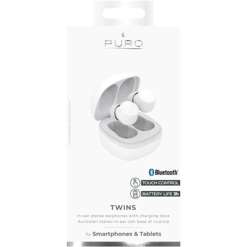 Buy PURO TWINS TWS Bluetooth 5.0 with charging case IPX6 (white) - PUR094WHT - {ean13} - Home Screen Store Europe