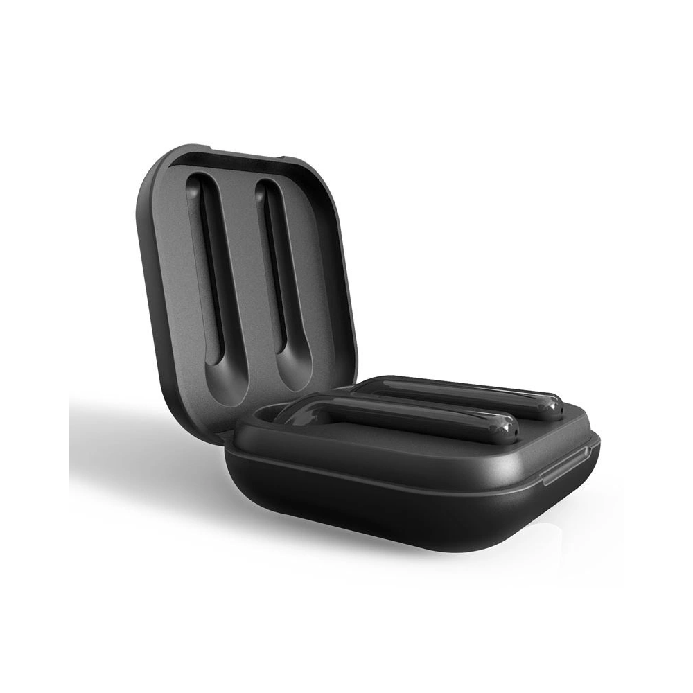 Bezprzewodowe słuchawki PURO SLIM POD TWS Bluetooth 5.0 z etui ładującym, wodoszczelność IPX5 (Czarny)