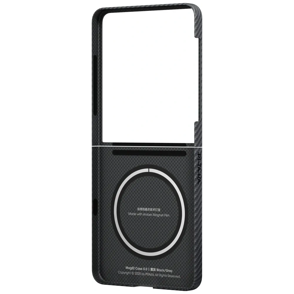 Etui PITAKA Ultra-Slim MagSafe do Samsung Galaxy Z Flip7 czarno szary