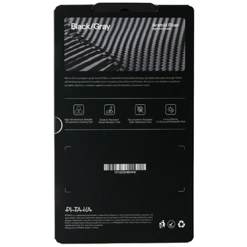 Etui PITAKA Ultra-Slim MagSafe do Samsung Galaxy Z Flip7 czarno szary