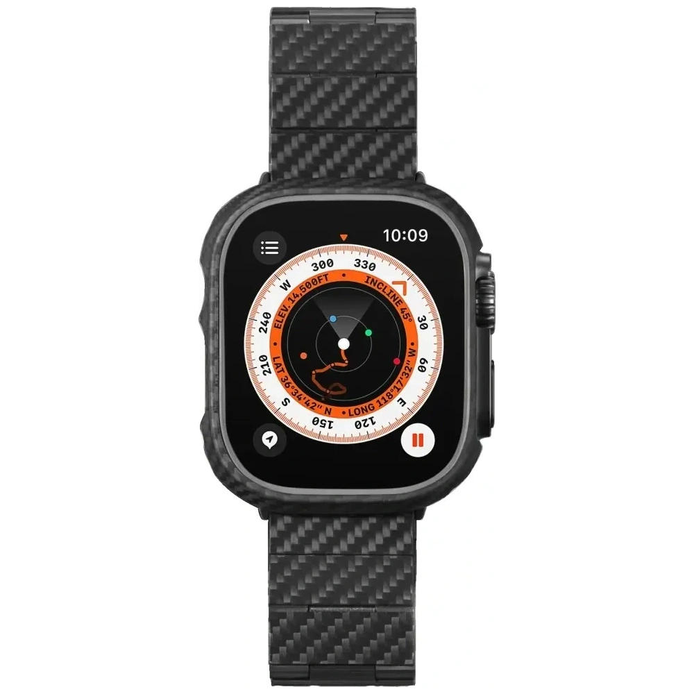 Pasek PITAKA Carbon Fiber Modern do Apple Watch 1/2/3/4/5/6/7/8/9/10/11/SE/SE 3/Ultra/Ultra 2/Ultra 3 czarno szary
