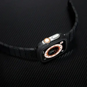 Pasek PITAKA Carbon Fiber Modern do Apple Watch 1/2/3/4/5/6/7/8/9/10/11/SE/SE 3/Ultra/Ultra 2/Ultra 3 czarno szary