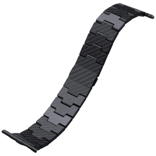 Pasek PITAKA Carbon Fiber Retro do Apple Watch 1/2/3/4/5/6/7/8/9/10/11/SE/SE 3/Ultra/Ultra 2/Ultra 3 czarno szary