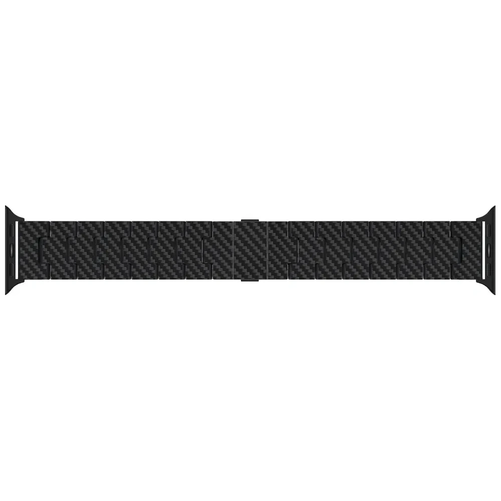 Pasek PITAKA Carbon Fiber Retro do Apple Watch 1/2/3/4/5/6/7/8/9/10/11/SE/SE 3/Ultra/Ultra 2/Ultra 3 czarno szary