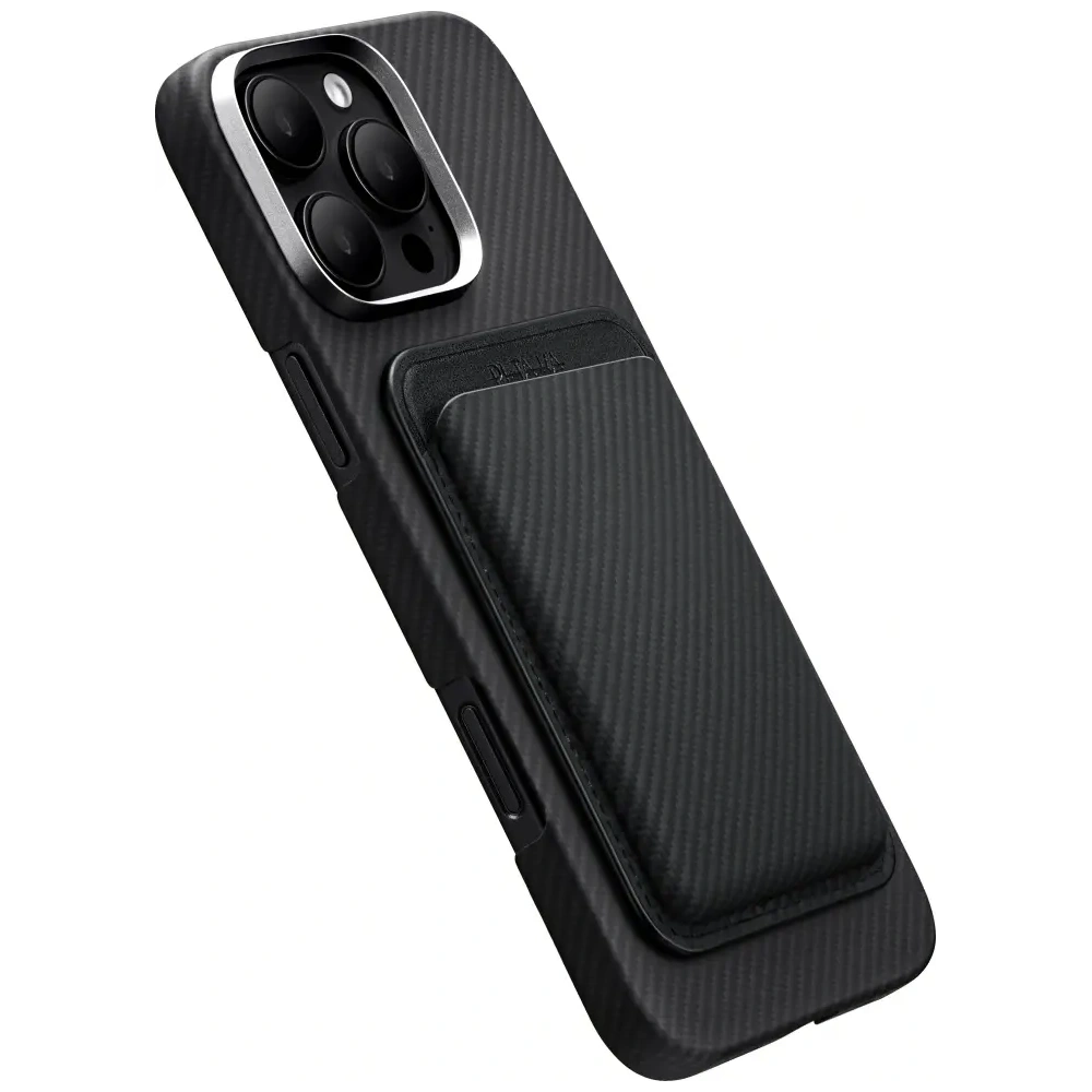 Portfel magnetyczny PITAKA Woven Wallet MagSafe czarno szary