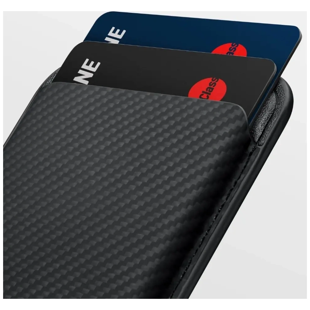 Portfel magnetyczny PITAKA Woven Wallet MagSafe czarno szary