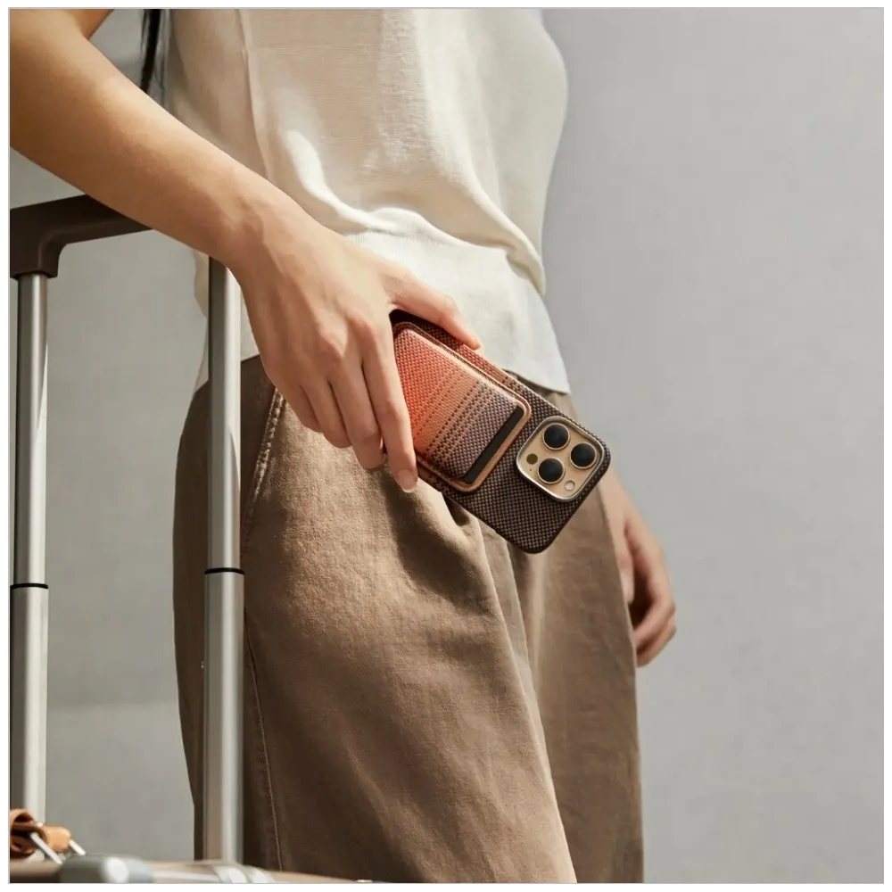 Portfel magnetyczny PITAKA Woven Wallet MagSafe sunset