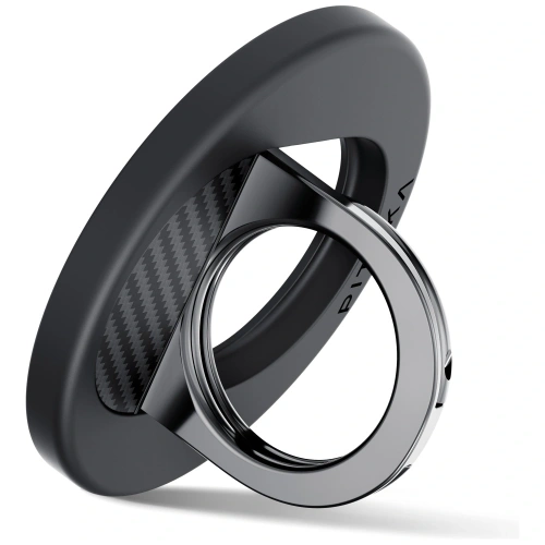 Uchwyt magnetyczny na palec PITAKA MagEZ Grip 3 MagSafe z funkcją podstawki czarno szary