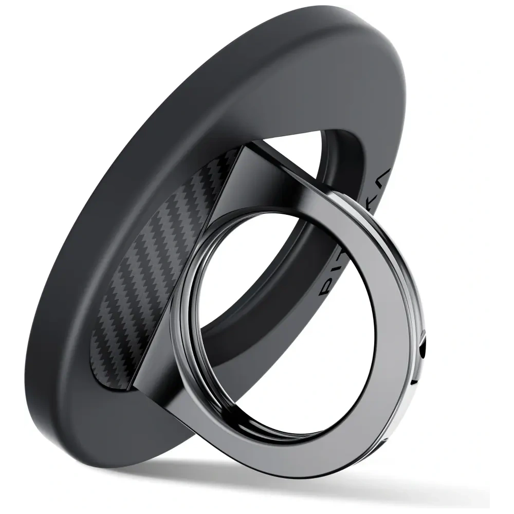 Uchwyt magnetyczny na palec PITAKA MagEZ Grip 3 MagSafe z funkcją podstawki czarno szary