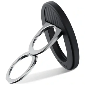 Uchwyt magnetyczny na palec PITAKA MagEZ Grip 3 MagSafe z funkcją podstawki czarno szary