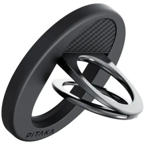 Uchwyt magnetyczny na palec PITAKA MagEZ Grip 3 MagSafe z funkcją podstawki czarno szary