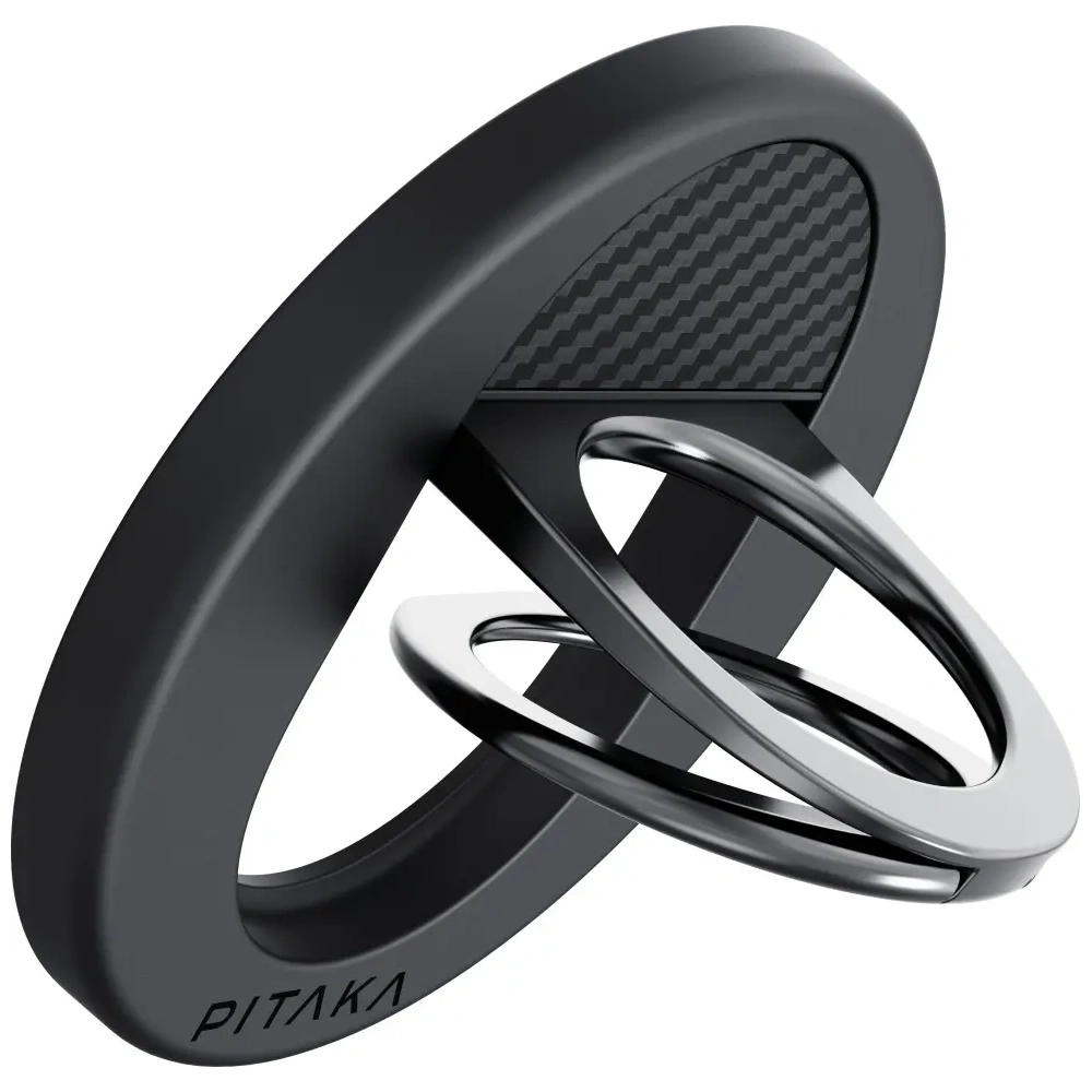 Uchwyt magnetyczny na palec PITAKA MagEZ Grip 3 MagSafe z funkcją podstawki czarno szary