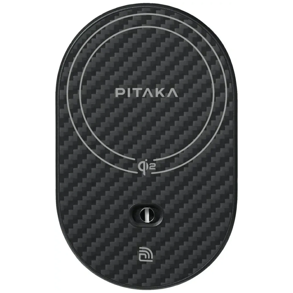 Uchwyt samochodowy z ładowarką bezprzewodową PITAKA MagEZ Pro 2 Qi2 15W NFC MagSafe czarno szary