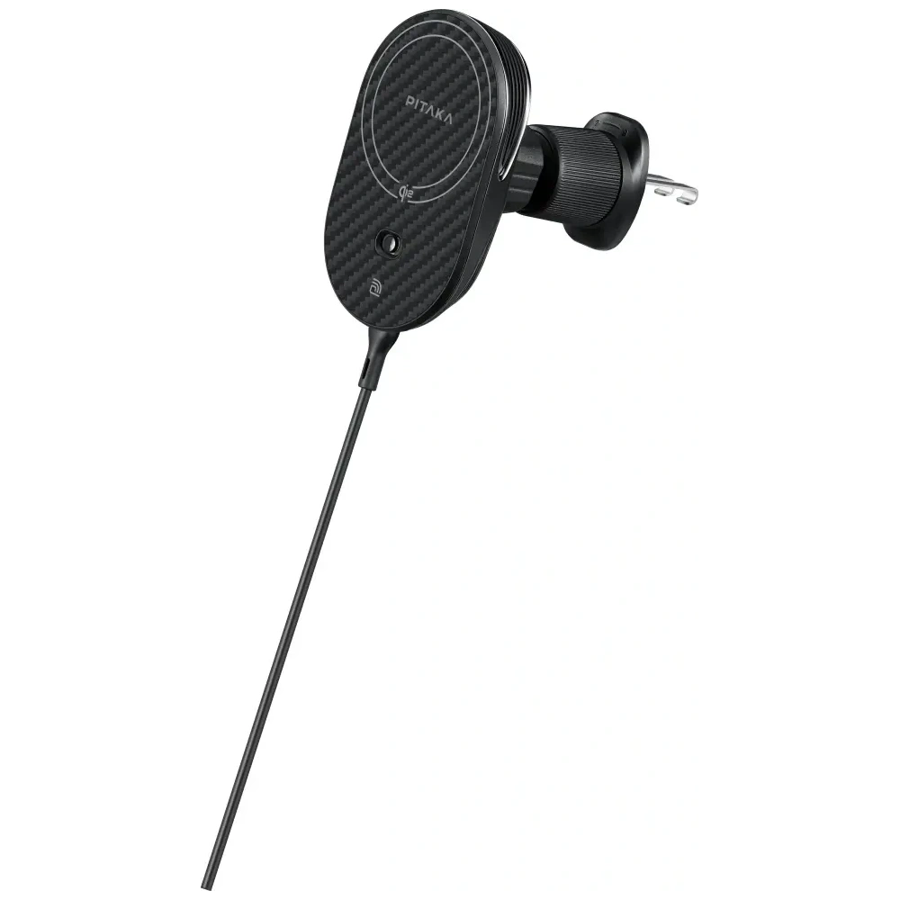 Uchwyt samochodowy z ładowarką bezprzewodową PITAKA MagEZ Pro 2 Qi2 15W NFC MagSafe czarno szary